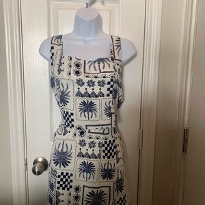 Navy Palm Print Square-Neck two piece- Top and Skort - Women's